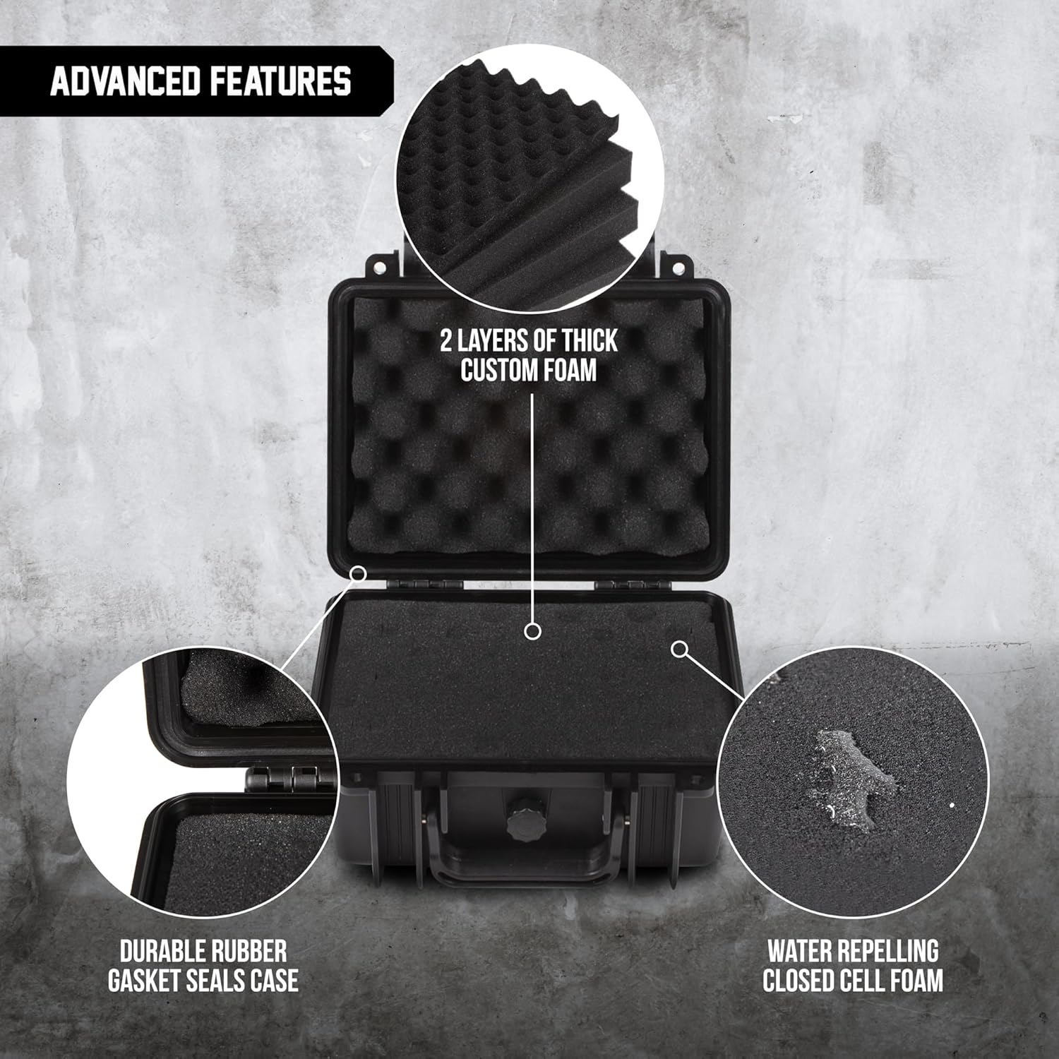 Durabox All Weather Hard Case 10 x 9 x 5” - TSA Approved Hard Shell Travel Case with Customizable Foam for Cameras, Lenses, Electronics and Other Gear