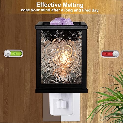 Miniatura 5 de CVHOMEDECO. Calentador eléctrico marroquí de cera derretida, calentador de velas decorativo para velas perfumadas, cera derretida, tartas y aceites