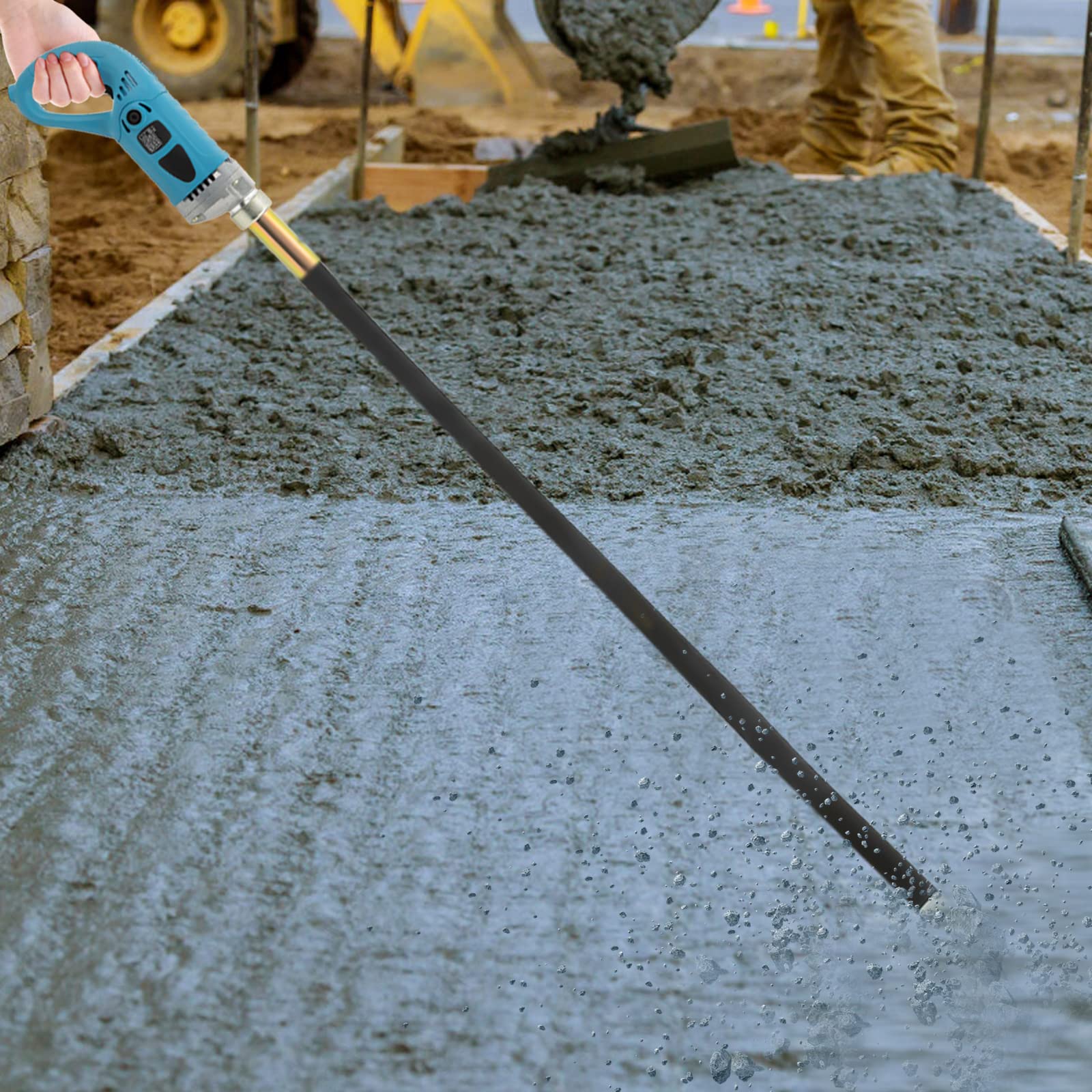 Vibratore elettrico per calcestruzzo, vibratore per calcestruzzo, dotato di un tubo lungo 1,5 metri, 4300 giri/min, adatto per cantieri, lavori stradali e costruzione di ponti