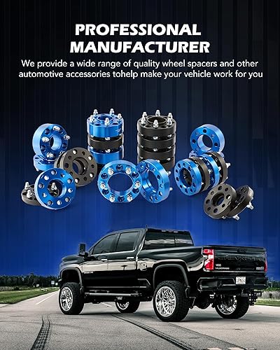 Miniatura 7 de Orion Motor Tech Espaciadores de rueda de 6 x 5.5 pulgadas, kit de espaciadores de rueda azul de 1.25 pulgadas, compatible con FJ Cruiser Tacoma