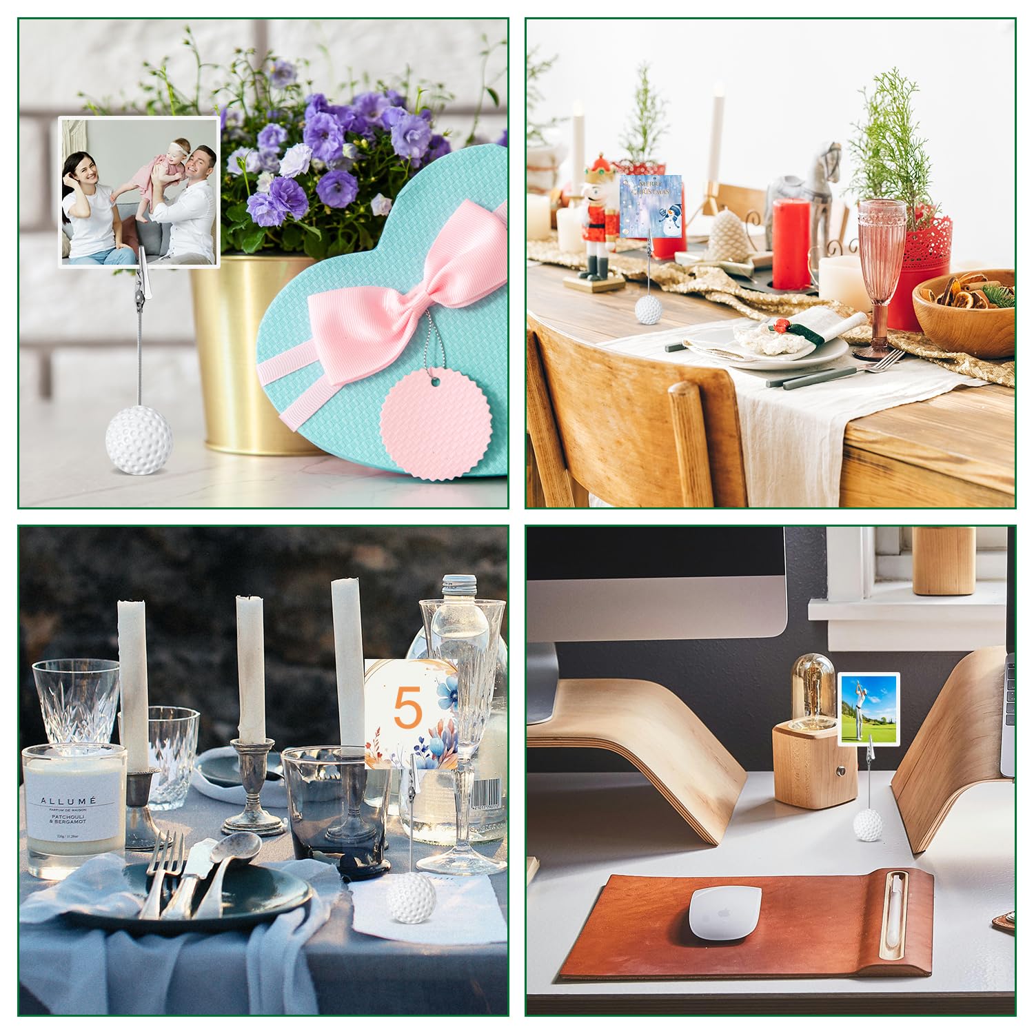 Support de Numéro de Table, Lot de 15 Porte-Cartes de Table, Mariages Photo Menu Clip Porte Photo Pince pour numéro de table de mariage, photo, photos pour anniversaire, fête d'anniversaire ou bureau