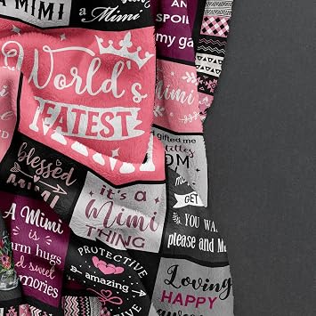 Ruvinzo Mimi Gifts for Grandma, Birthday Gifts for Mimi, Grandma Bday Gift, Grandmother Gift Ideas, Best Mimi Ever Gift Soft Throw Blanket 60 x 50