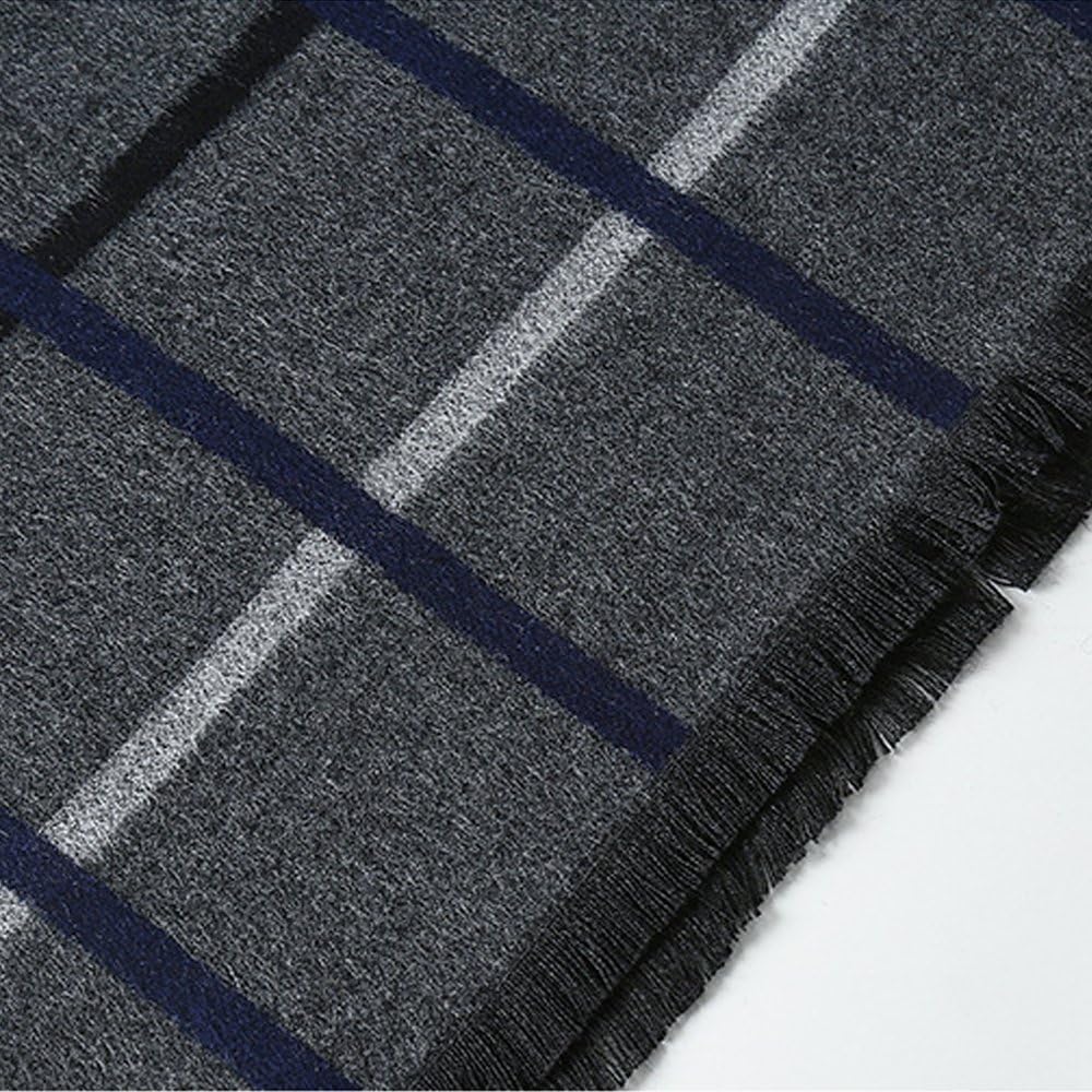 Mens Winter Cashmere Scarf - Ohayomi Fashion Formal Soft Scarves for Men(Grey/White Plaid) at  Men’s Clothing store