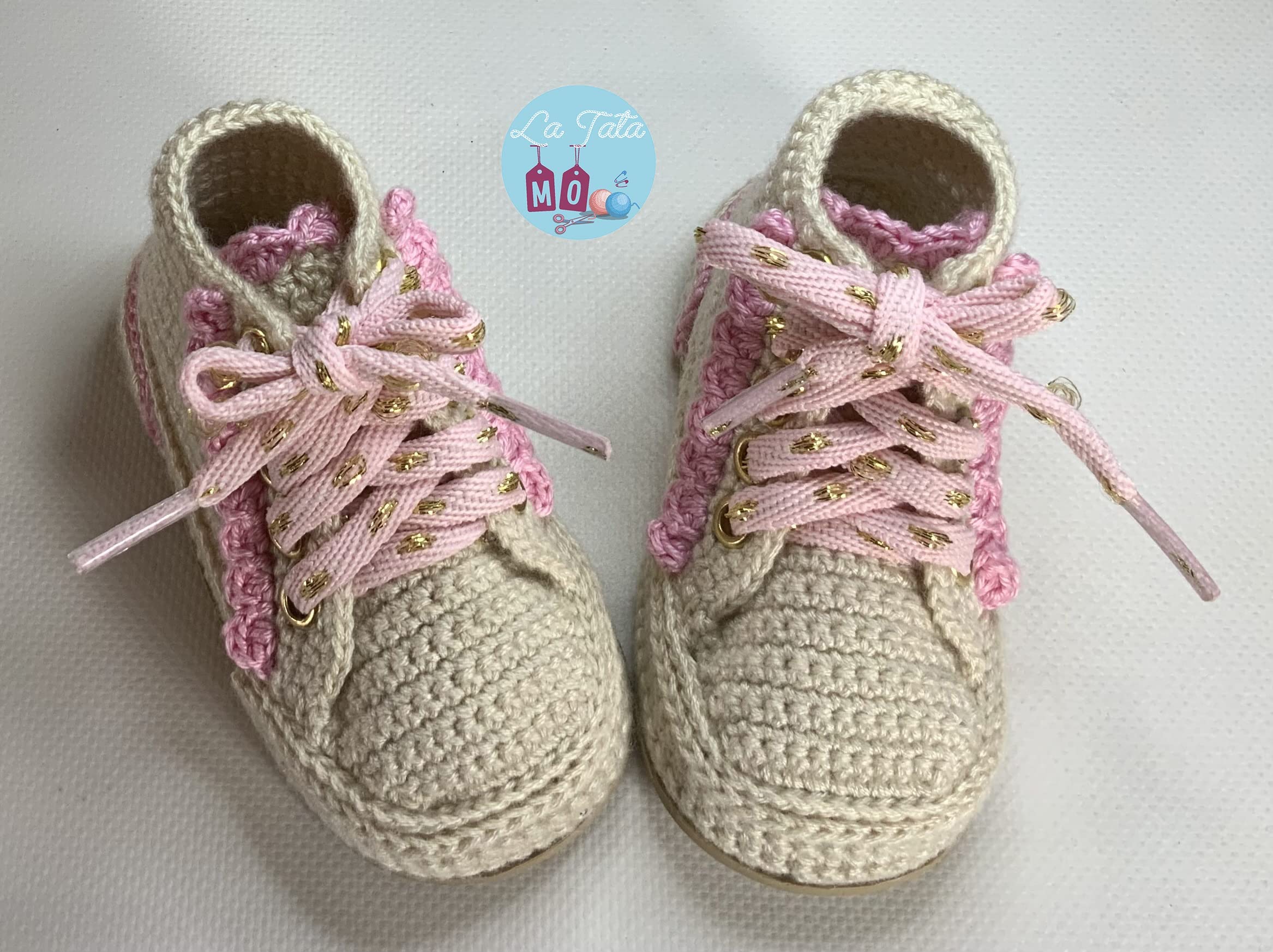 Scarpine Neonato realizzate con Uncinetto. Scarpe/Scarponcini Sportivi per Bebè, Lavorati all'Uncinetto Disponibile in Tutte Le Taglie Bambino