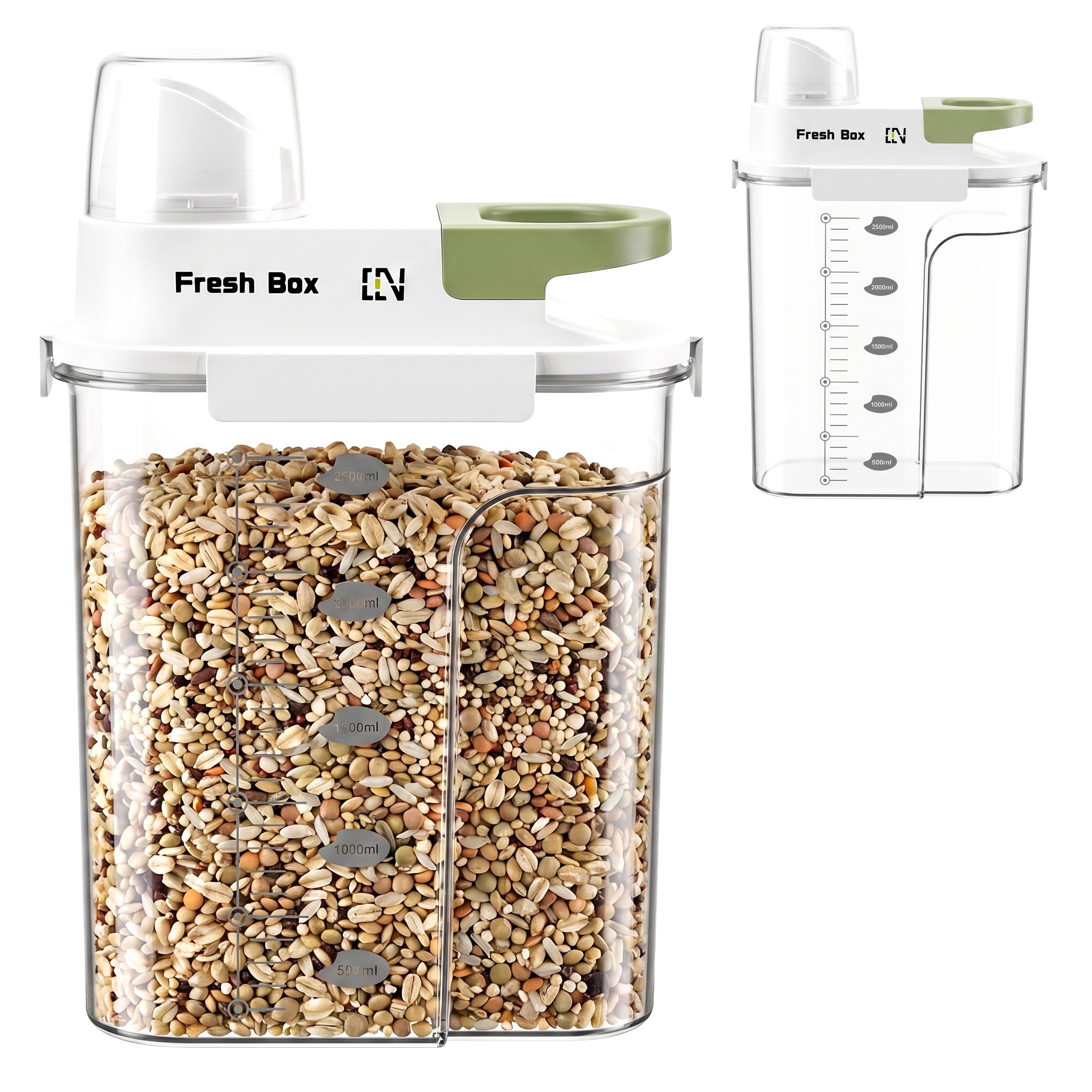 Otopone Cereal Storage Containers, 2.5L Food Storage Containers with Lids, Airtight Fresh Box for Kitchen Pantry Organization, Ideal for Flour, Cereal, Sugar, Rice and Dry Food