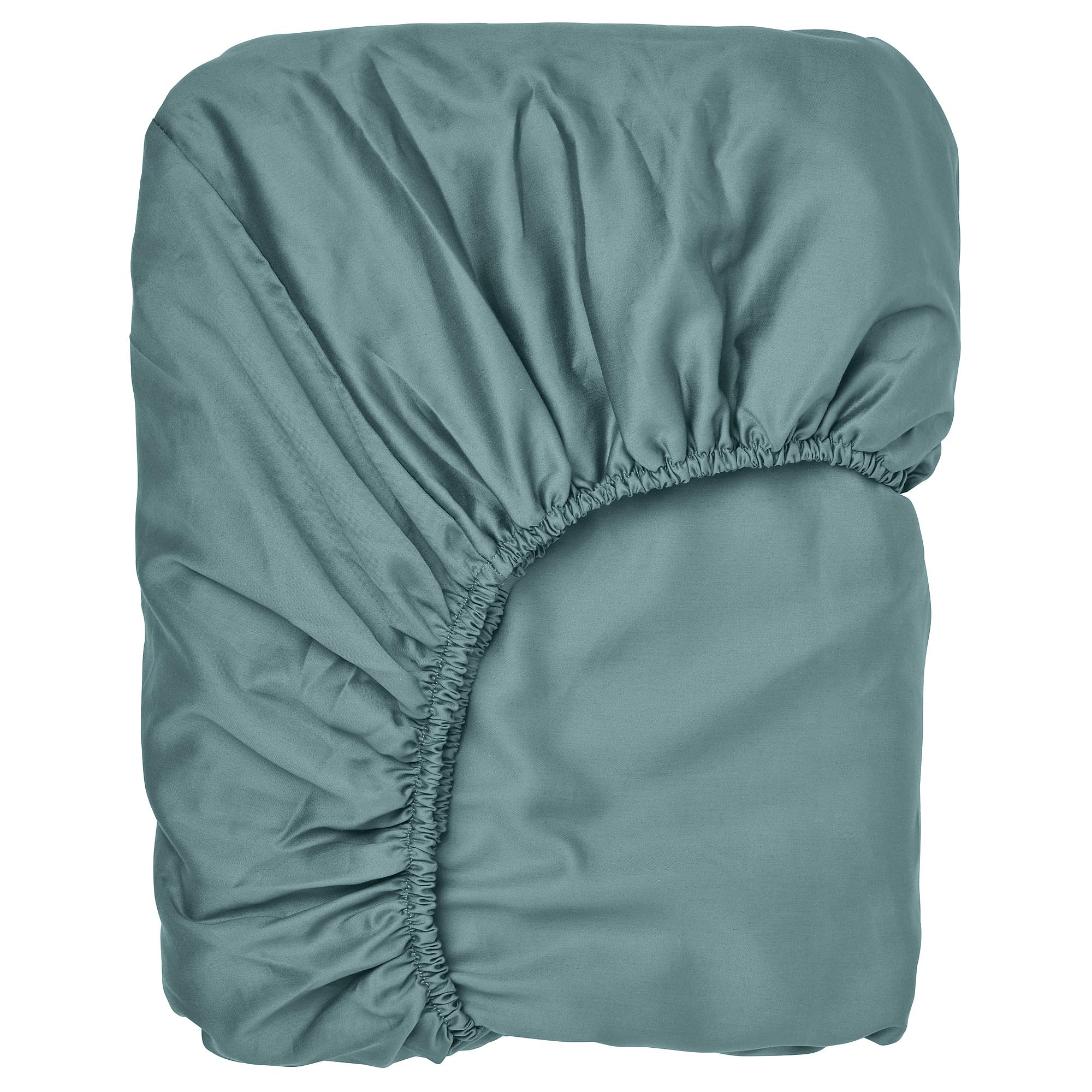 Drap housse bleu-vert 160x200 NATTJASMIN grand bonnet pour lit double