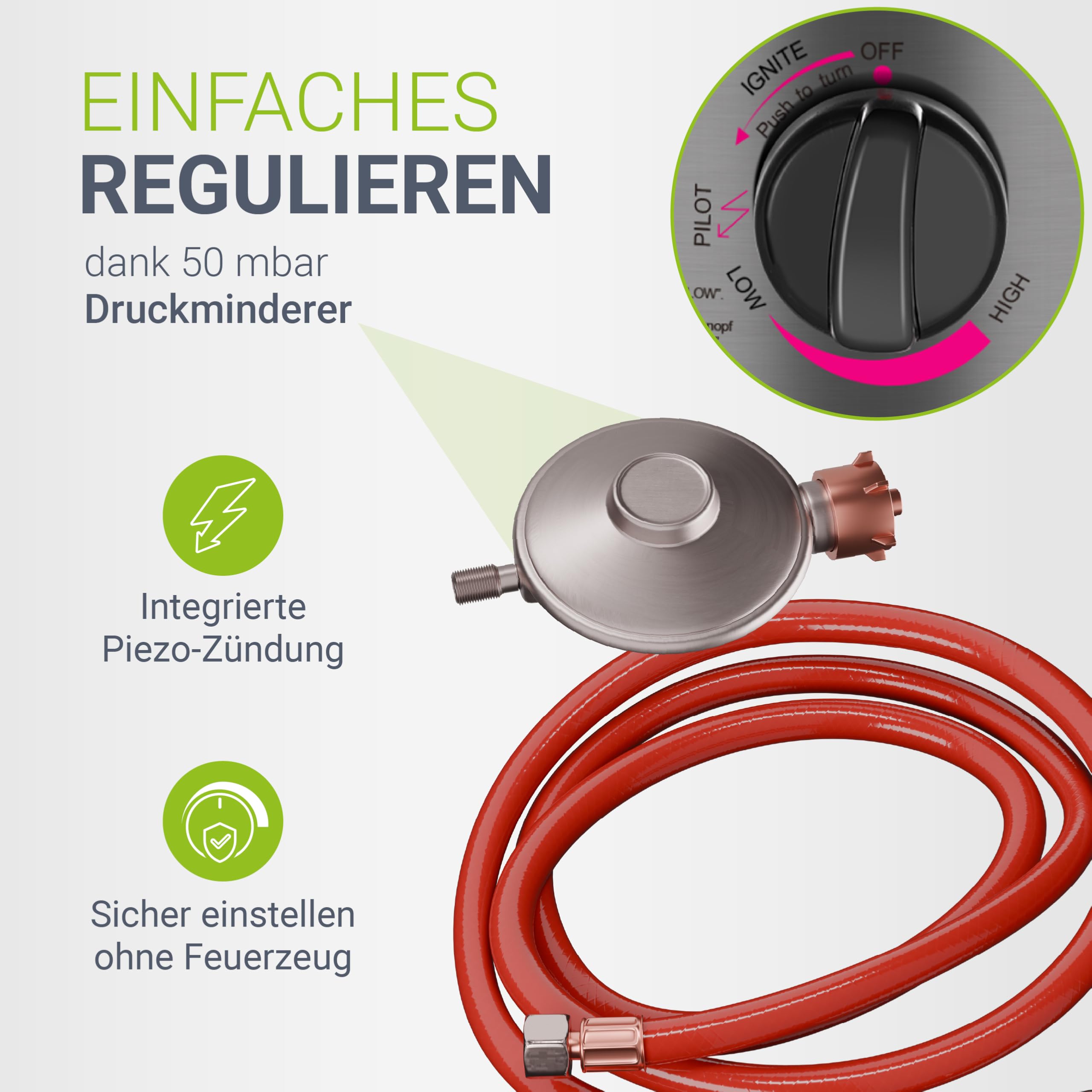 Juskys® Outdoor Heizstrahler Cuna mit 11 kW Gas-Brenner - Heizpilz Terrassenheizer mit Gas für Terrasse Balkon und Garten - für 5 und 11 kg Gasflaschen