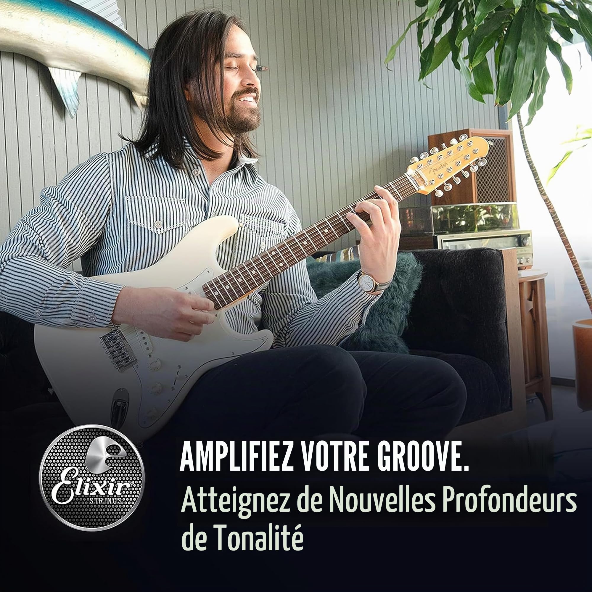 Elixir Cordes de guitare électrique en acier plaqué nickel avec revêtement OPTIWEB - Elixir - Lot de 3 cordes pour guitare électrique - Super Light 9-.42