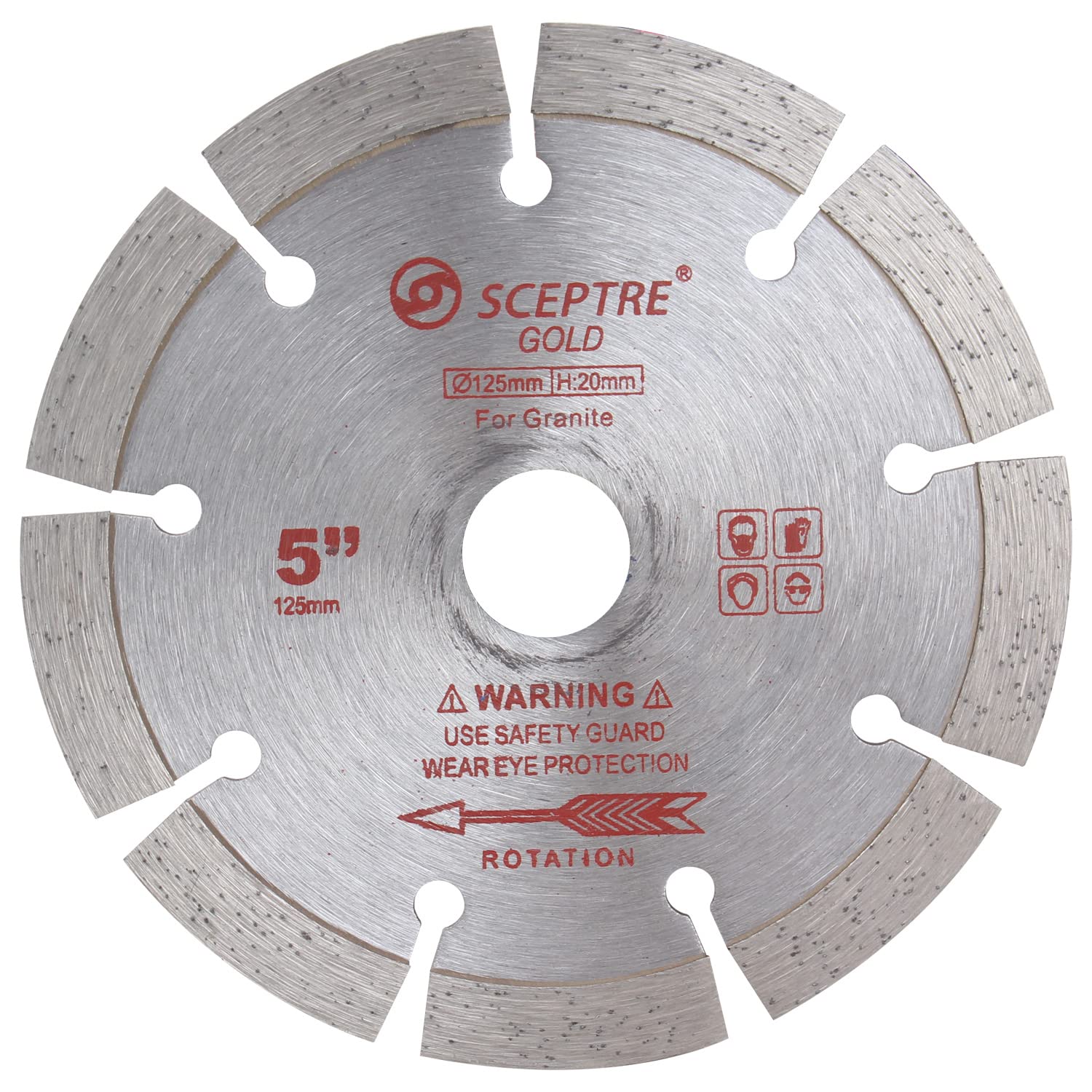 See full amazon price history chart for SCEPTRE Gold 5 Inch Diamond Saw Blade Cutting Wheel Sharp Cutter Cuts Granite & Marble Fits in Cutting Machine Angle Grinders (Size 125 mm Bore Size 22mm) SCEPTRE Gold 5 Inch Diamond Saw Blade Cutting Wheel Sharp Cutter Cuts Granite & Marble Fits in Cutting Machine Angle Grinders (Size 125 mm Bore Size 22mm) (B09YTX5GD2) Amazon Price History, Amazon Price Tracker