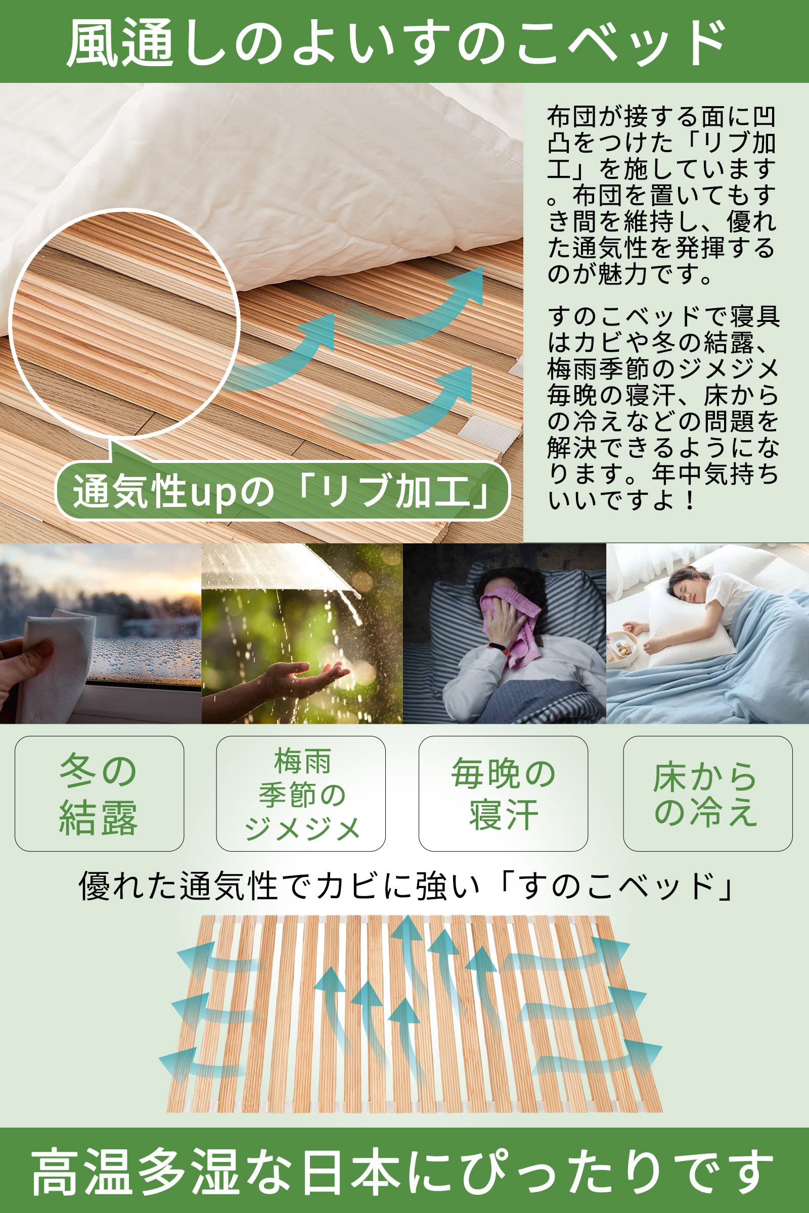 Amazon｜喜之木 すのこベッド 折りたたみ シングル スノコベッド