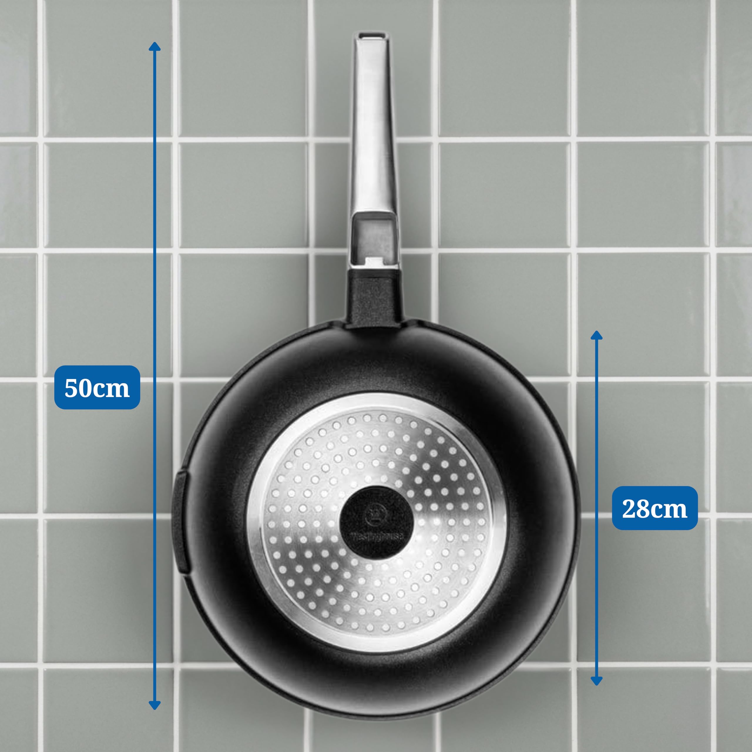 Westinghouse USA Performance Series - Padella wok antiaderente con coperchio, in alluminio pressofuso con rivestimento in QuanTanium, adatta a induzione e forno, manico in acciaio inossidabile