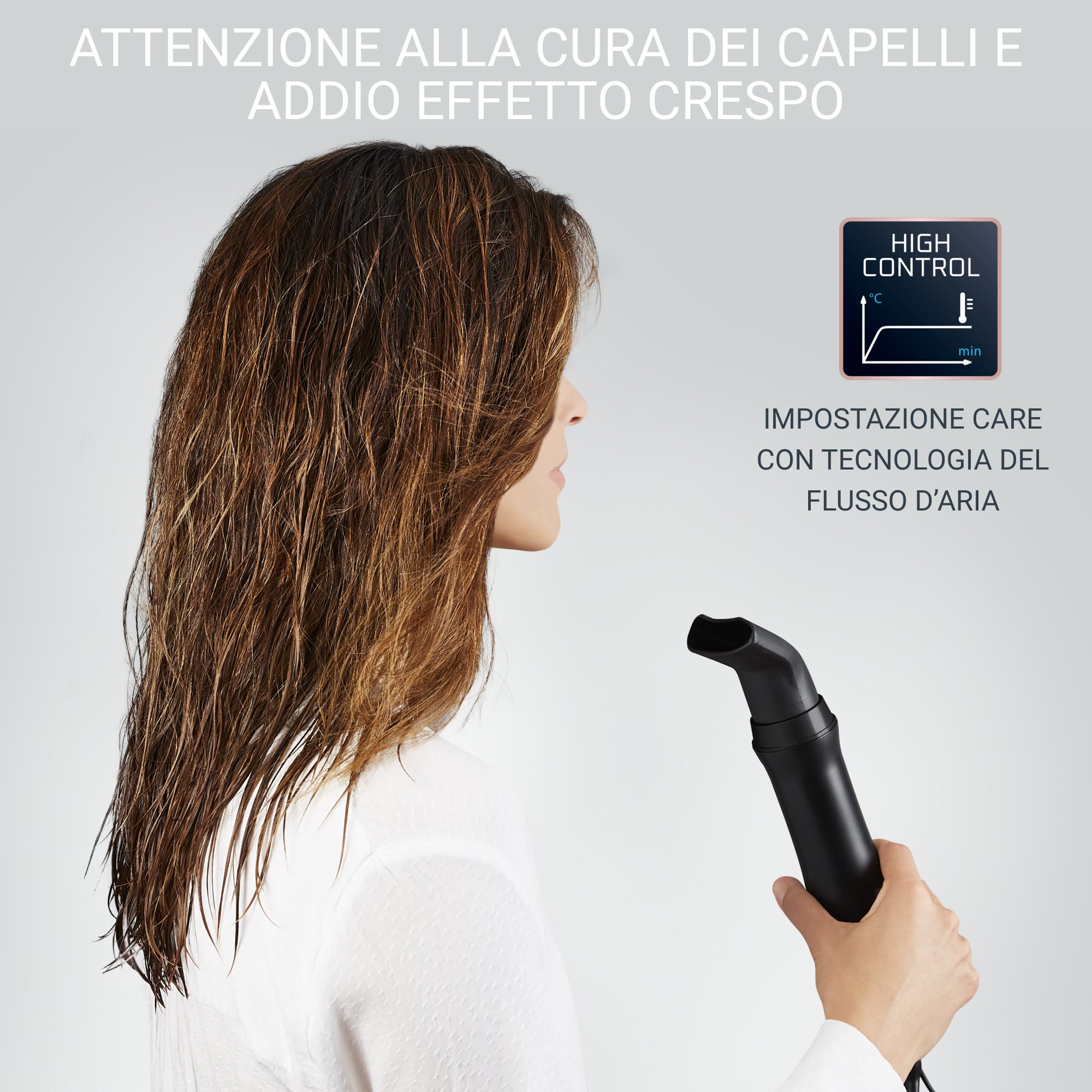 Rowenta Express Style Spazzola ad Aria Calda, Spazzola 4 in 1 per Styling, Lisci, Ricci e Onde, Lucentezza, Rivestimento in Ceramica, Styling in Sicurezza, Qualità Elevata, CF6330F0