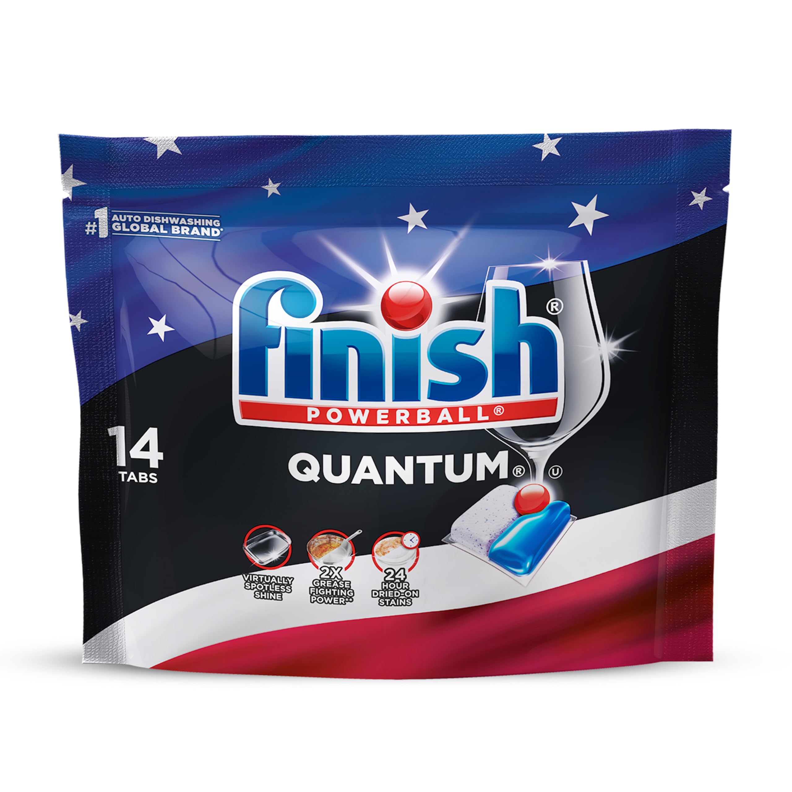 Finish Quantum Dishwasher Pods, Dishwasher Detergent Dish Soap, Fresh Scent, 14 Count (Pack of 8)