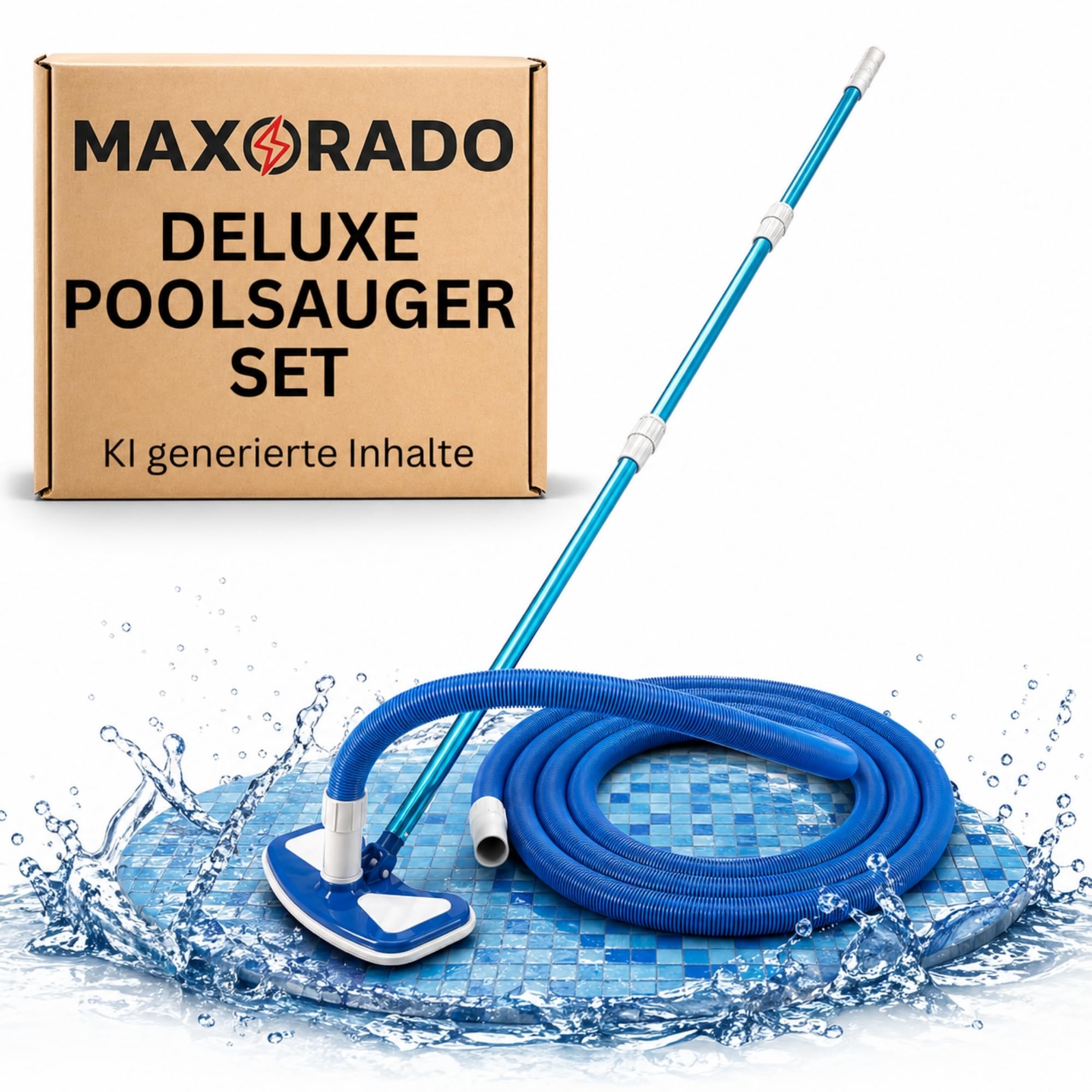 Aspirador de piscina Deluxe con barra telescópica y manguera de 5,5 m para skimmer/sistema de filtro, bomba de conexión, 38 mm, juego de limpiador de piscina