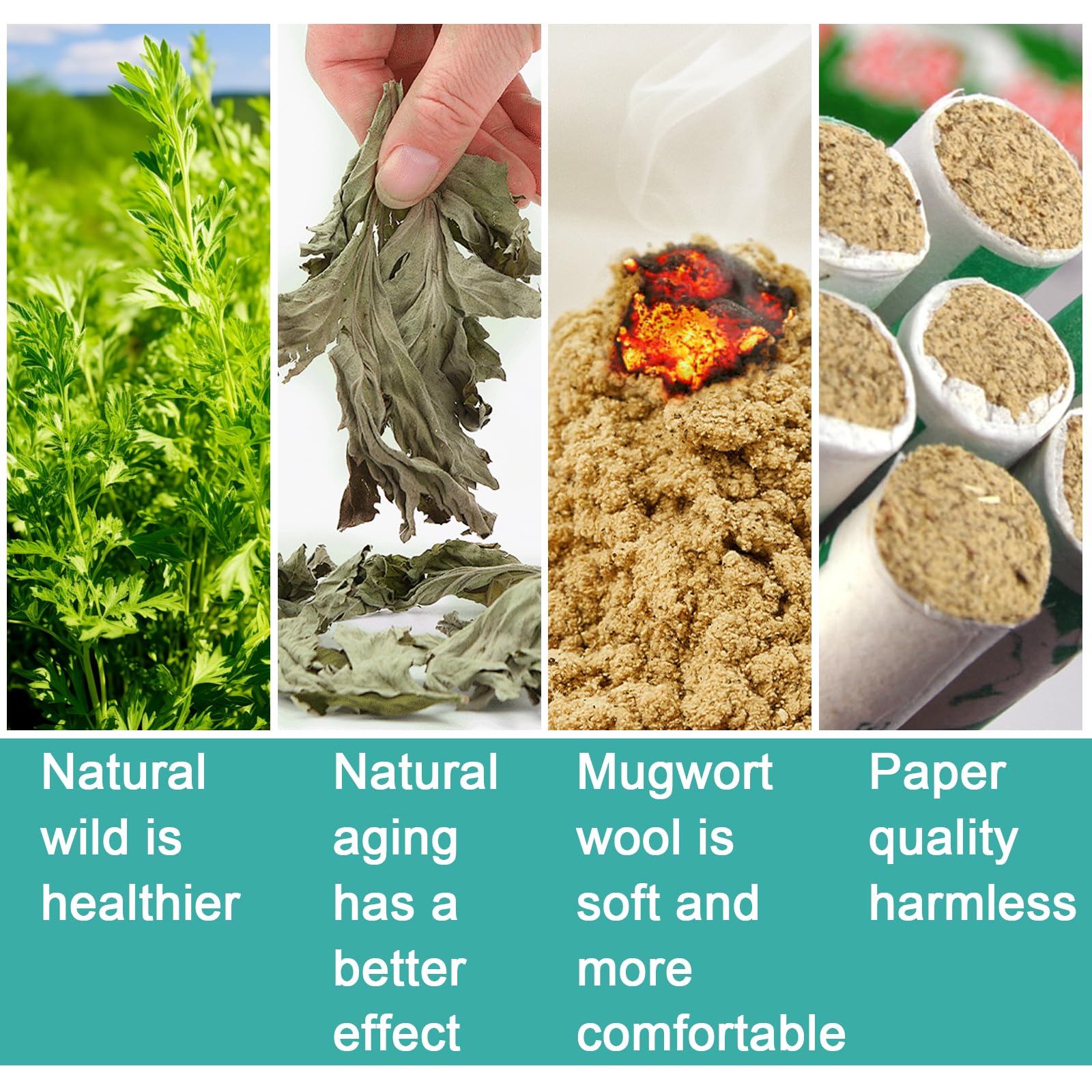 30 unidades de palos de moxa naturales puros, moxa rollos, moxa puros, moxa Roll Sticks puro natural hecho a mano para ancianos, mujeres, niños (rollos de moxibustión)