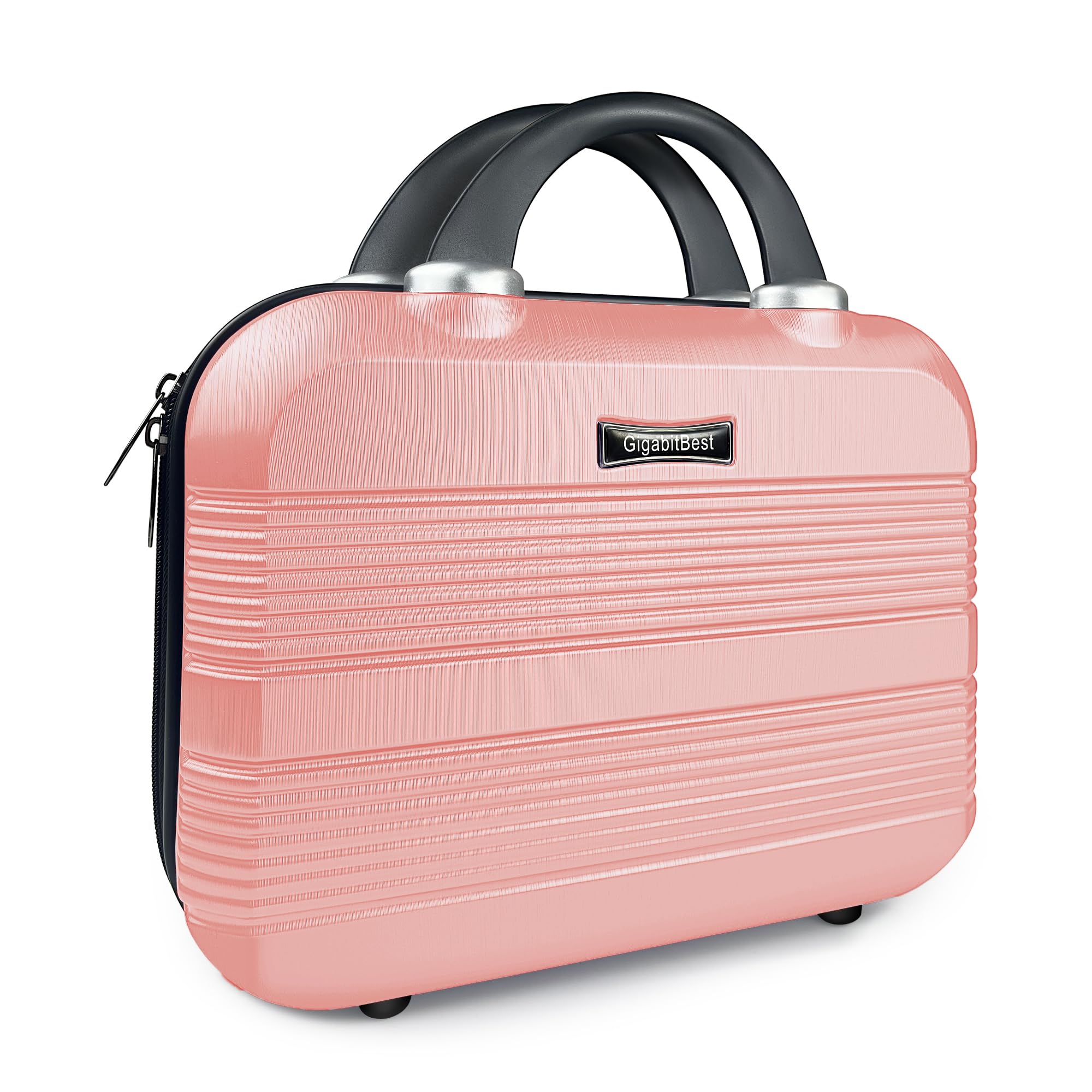 Photo 1 of 14 Inch Hard Shell Makeup Case, Mini Suitcase Vanity Case, Multi-Purpose Waterproof Hard Shell Cosmetic Case, Travel Cases for Toiletries Portable Makeup Organizer Hand Luggage for Women (Pink)