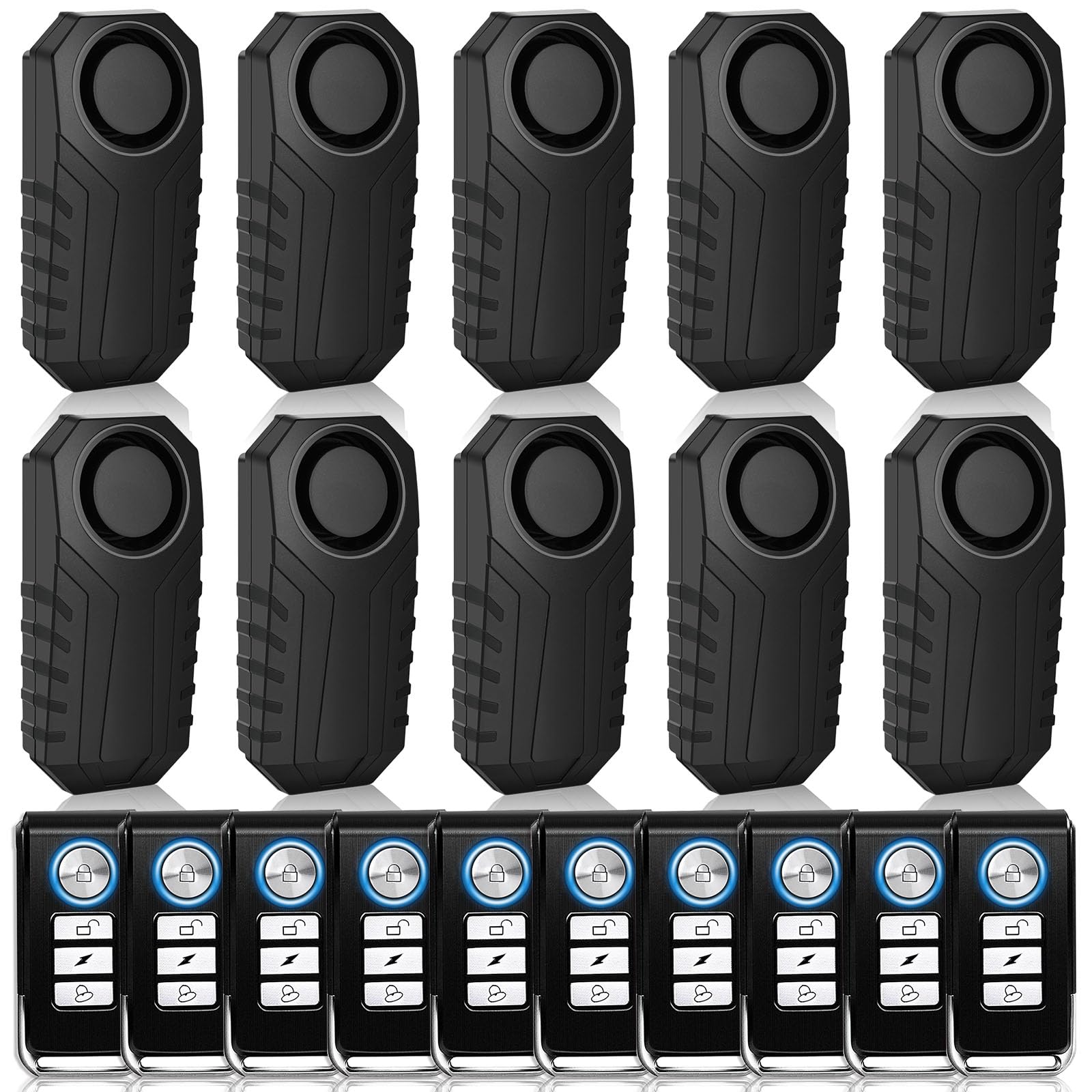 Bicycle Alarm System Anti Theft,USUPERINK Bike Alarms for Ebikes,113dB Bike Alarm,IP65 Waterproof,7 Levels of Sensitivity Adjustment,Suitable for Bicycles,Motorcycles,Electric Scooters,Ebike,10PK