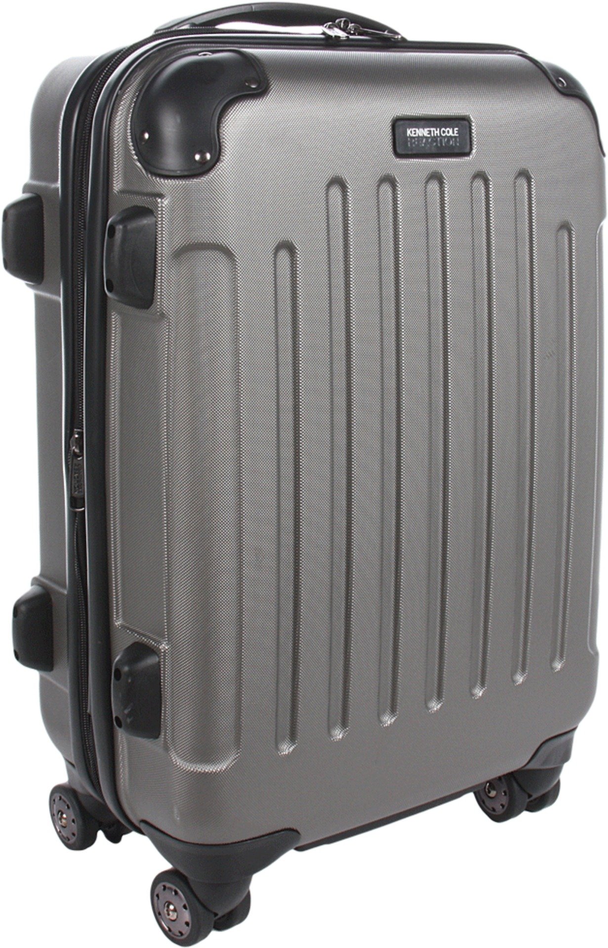 Kenneth Cole REACTION Renegade Luggage Expandable 8-Wheel Spinner Lightweight Hardside Suitcase, Silver, 20-Inch Carry On