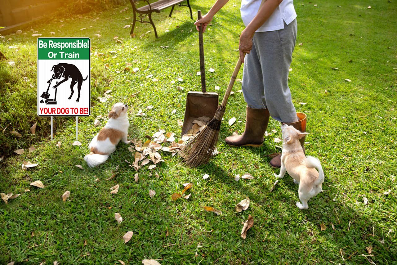 Kurmntregon No Poop & Pee Zone Sign With Stake No Pooping Dog Signs For
