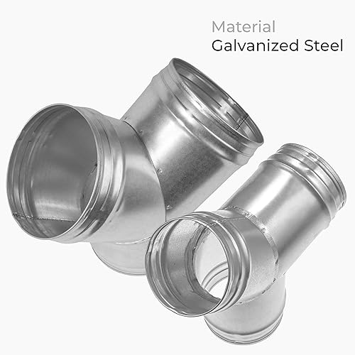 Miniatura 3 de Conector de conducto en forma de Y de 3 vías de 45 de metal, ajuste de 6 pulgadas, para ventilación de secadora, ventilador extractor, conducto de