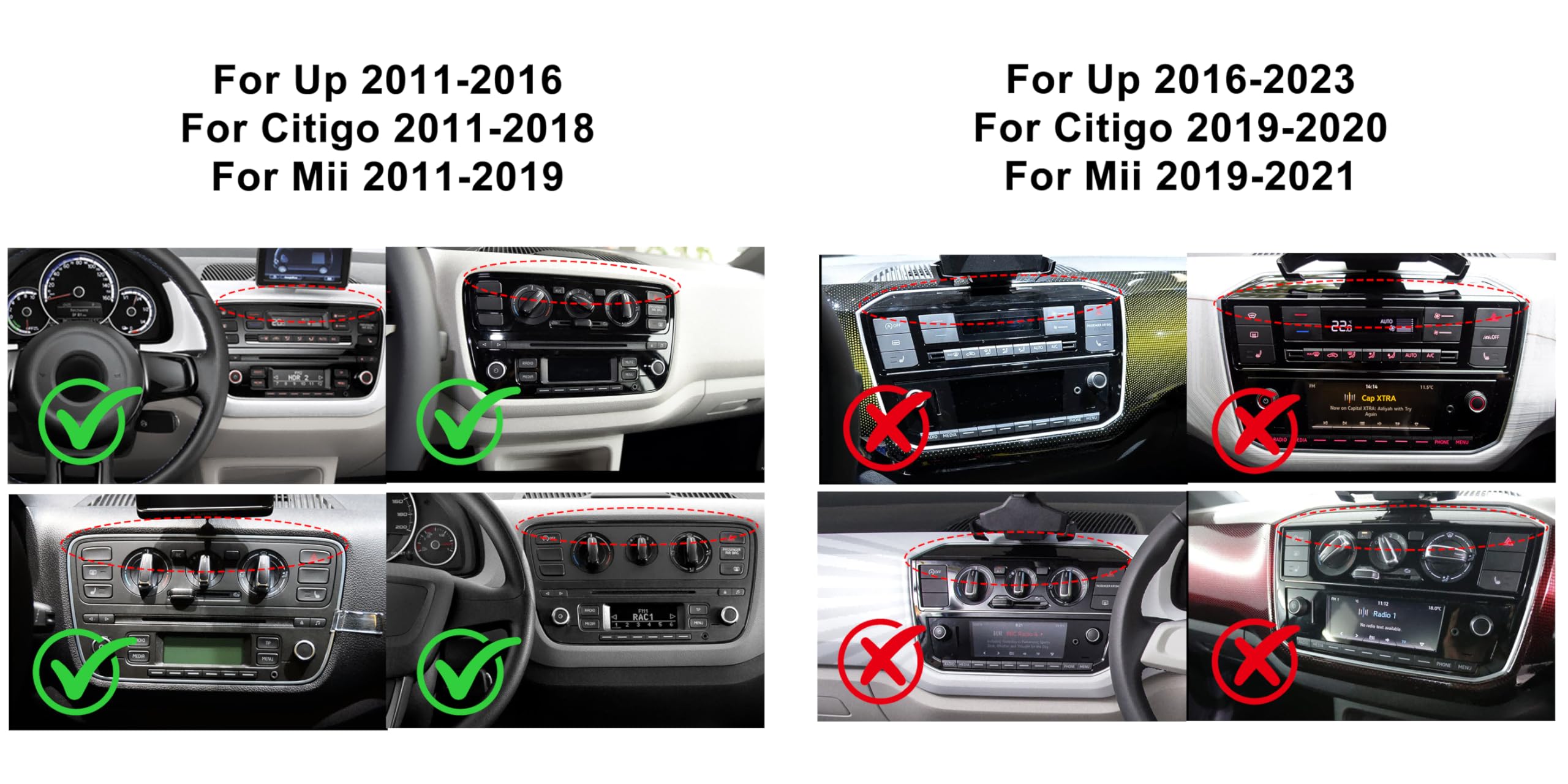 4G+64G Android 14 Autoradio für Seat Mii 2011-2019 mit Carplay & Android Auto, Doppel-Din Autoradio mit Bluetooth 6.86 Zoll HD Touchscreen, WLAN, FM, Rückfahrkamera, MirrorLink, Lenkradsteuerung, Navi