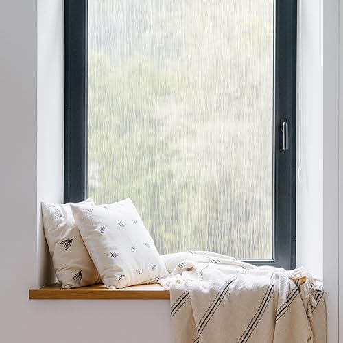 Miniatura 3 de Gila Lámina de cristal para decoración de privacidad en cascada, adherencia estática, sin pegamento, sin adhesivo, 3 pies x 6.5 pies (36 pulgadas x