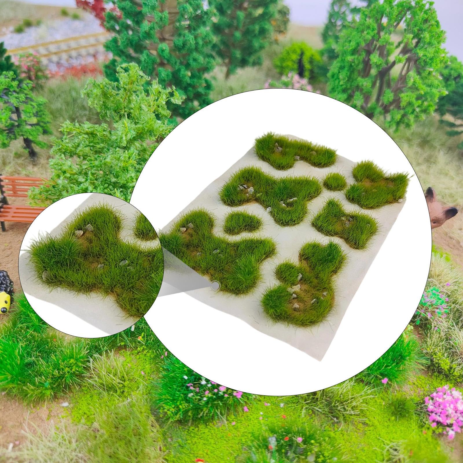 Grasbüschelmodell, Mini-Landschaft, DIY, Simulationsgrashaufen für 1:35, 1:64, 1:72, 1:87, Feengarten-Diorama-Layout, Frühlingsgrün