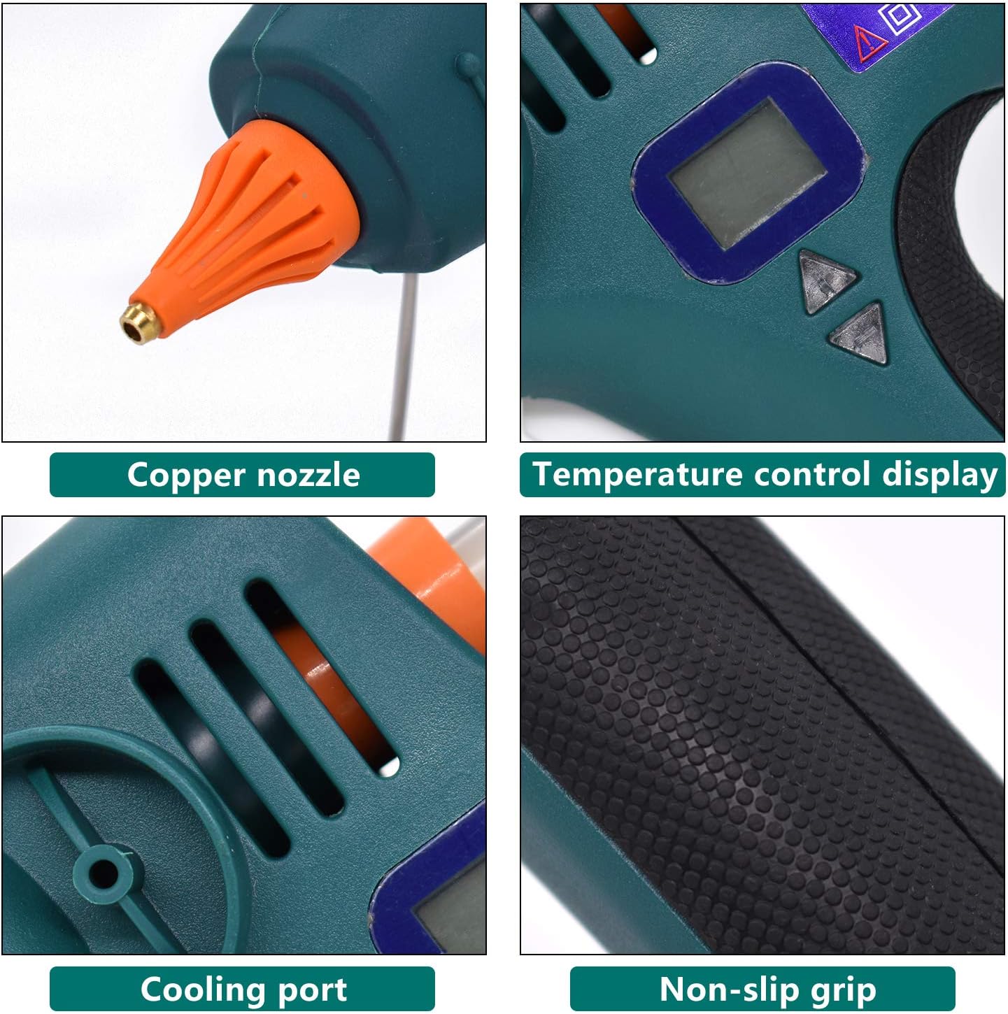 Full Size Hot Glue Gun 500 Watts High Power Industrial Manufacture Thermostat Temperature Adjustable LED Digital Display 0.43" 11mm Glue Sticks