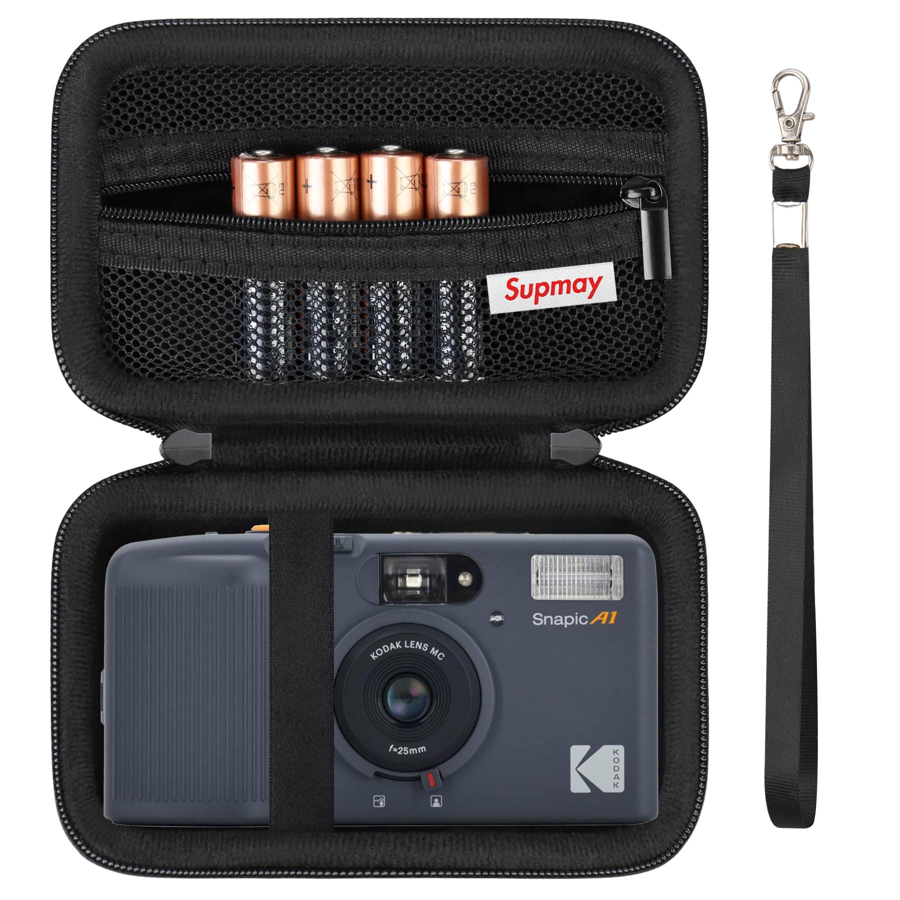 Supmay Carrying Case for KODAK Snapic A1 35mm Film Camera 35mm, Film Camera Protective Storage Case with Zipper Mesh Pocket, Battery, Film, USB Cable,