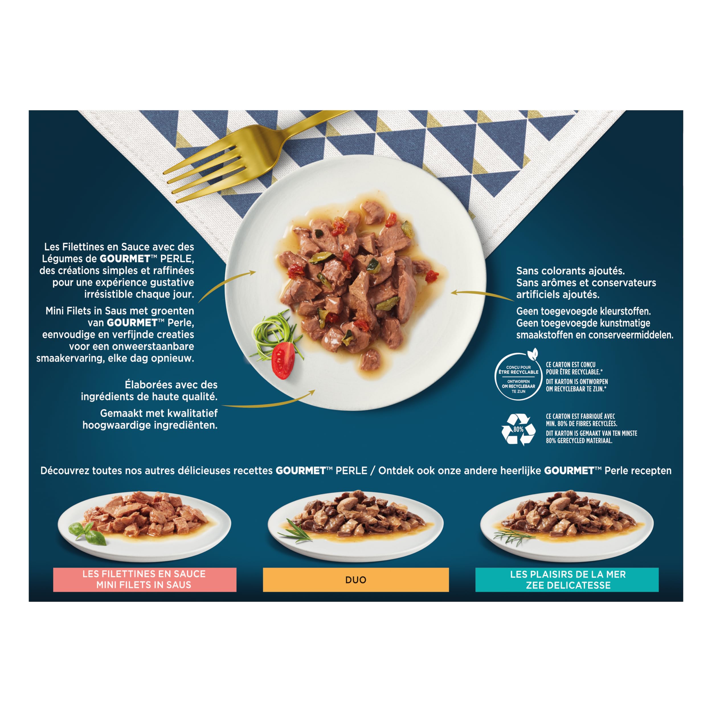 Gourmet Perle Katzenfutter, Mahlzeiten für erwachsene Katzen, 4 x 85 g, Größe & Geschmack wählbar – 12 Stück (48 Frischebeutel)