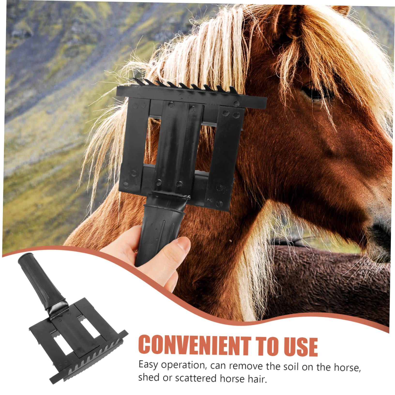 Kisangel Cepillo Ergonómico Para Caballos 4 Unidades Mango Antideslizante Cepillo Para Limpiar El Pelo De Mascotas Peine Suministros Para El Cuidado De Caballos.