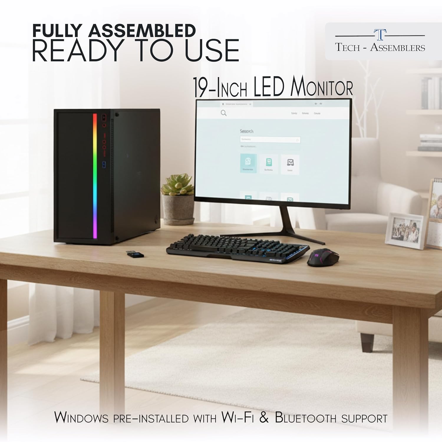 Assembled Core i5 (16 GB DDR4/512 GB SSD/Windows 10 Pro/1 GB/19 Inch Screen/Gaming Pc with 2 GB Graphics NVIDIA GeForce GT 630 Graphics Card Core) with MS Office (Black)