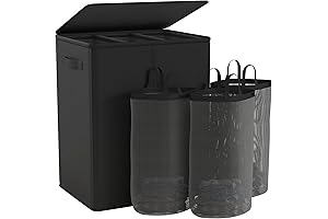 Raybee Laundry Basket: Revolutionary 3-Section Hamper for Effortless Laundry