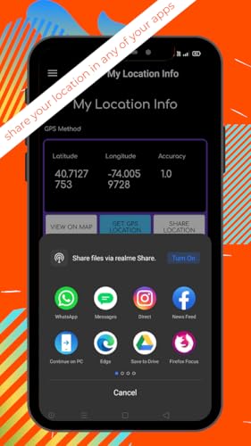 Location Info - Find your location from GPS and Network providers , instantly view it on map and sha