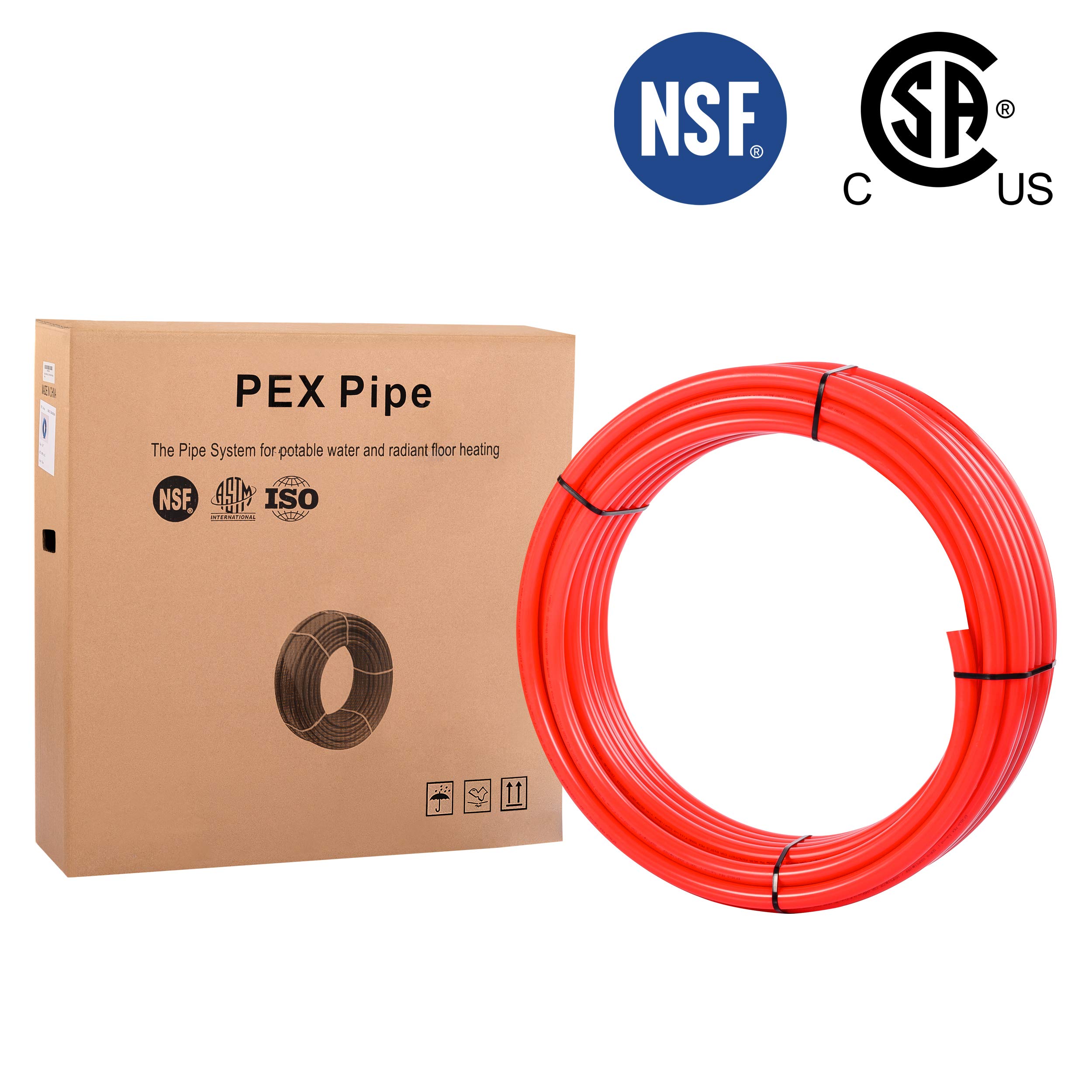 EFIELDPex-b Piping Red Color in 1/2 inch - 100 ft Length for Potable Water - Non-Oxygen Barrier Piping for Hot/Cold Water - Plumbing and Heating Applications - Flexible for Easy Install OR Repair -