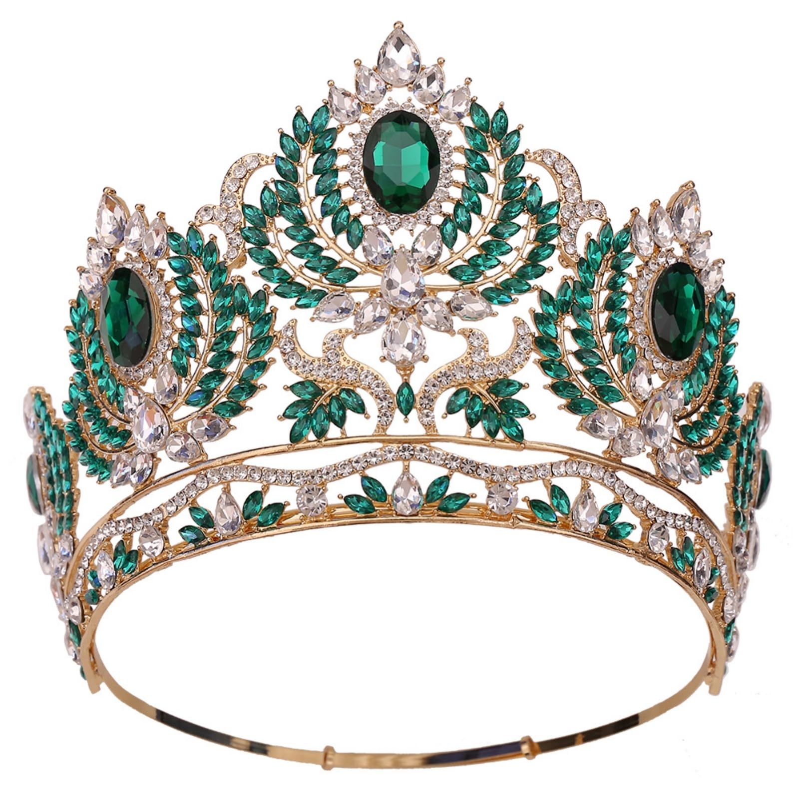 Tiara da Sposa Dorata Tiara Regolabile Corona Barocca per Matrimonio, Servizi Fotografici