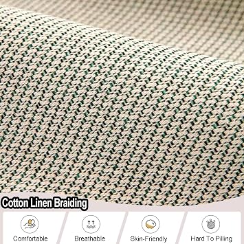 Simple Sofa Covers L/U Shaped Corner Universal Couch Cover 1 2 3 4 Seater Anti-Slip Sofa Slipcovers For Leather/Wooden/Fabric Sofas Cat Anti-Scratch Blanket, Cotton Linen(Pillowcase:45X45cm,Green)