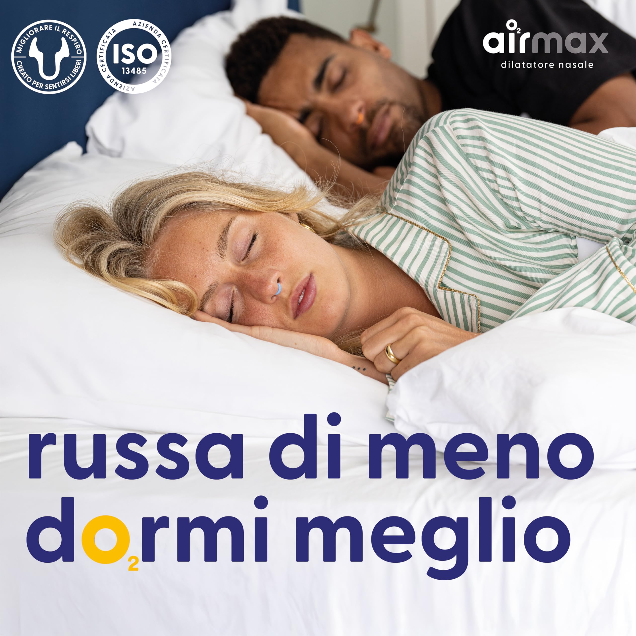 Air Max dilatatore nasale - Pacchetto di Prova - Dispositivo anti russamento - 76% Flusso d’Aria per Respirare Meglio | Misura garantita (1x Small & 1x Medium)
