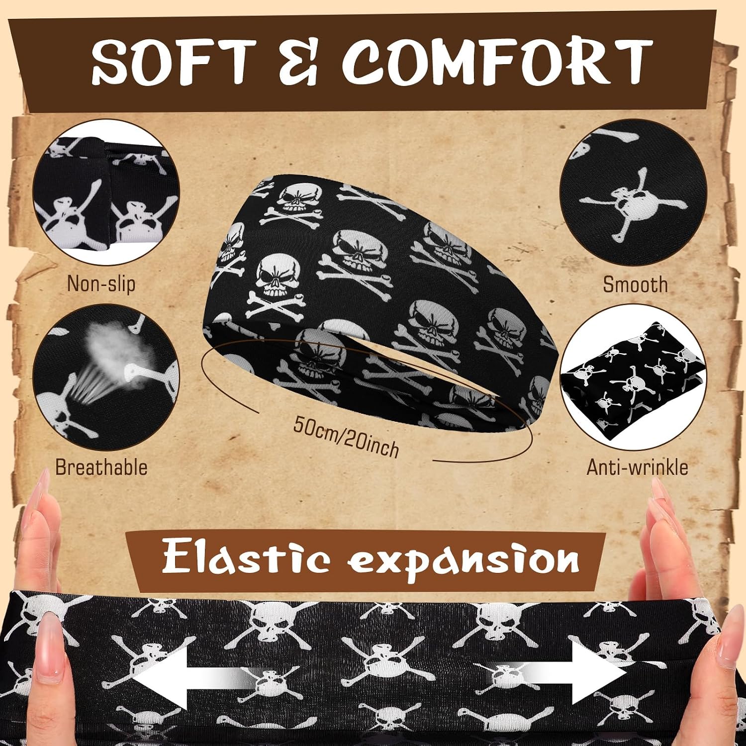 18 Pcs Sports Sweatbands for Men Women Camo Headbands Workout Non Slip Headbands Breathable Head Band Fitness Stretchy Unisex Hairband for Yoga Running Cycling Ball