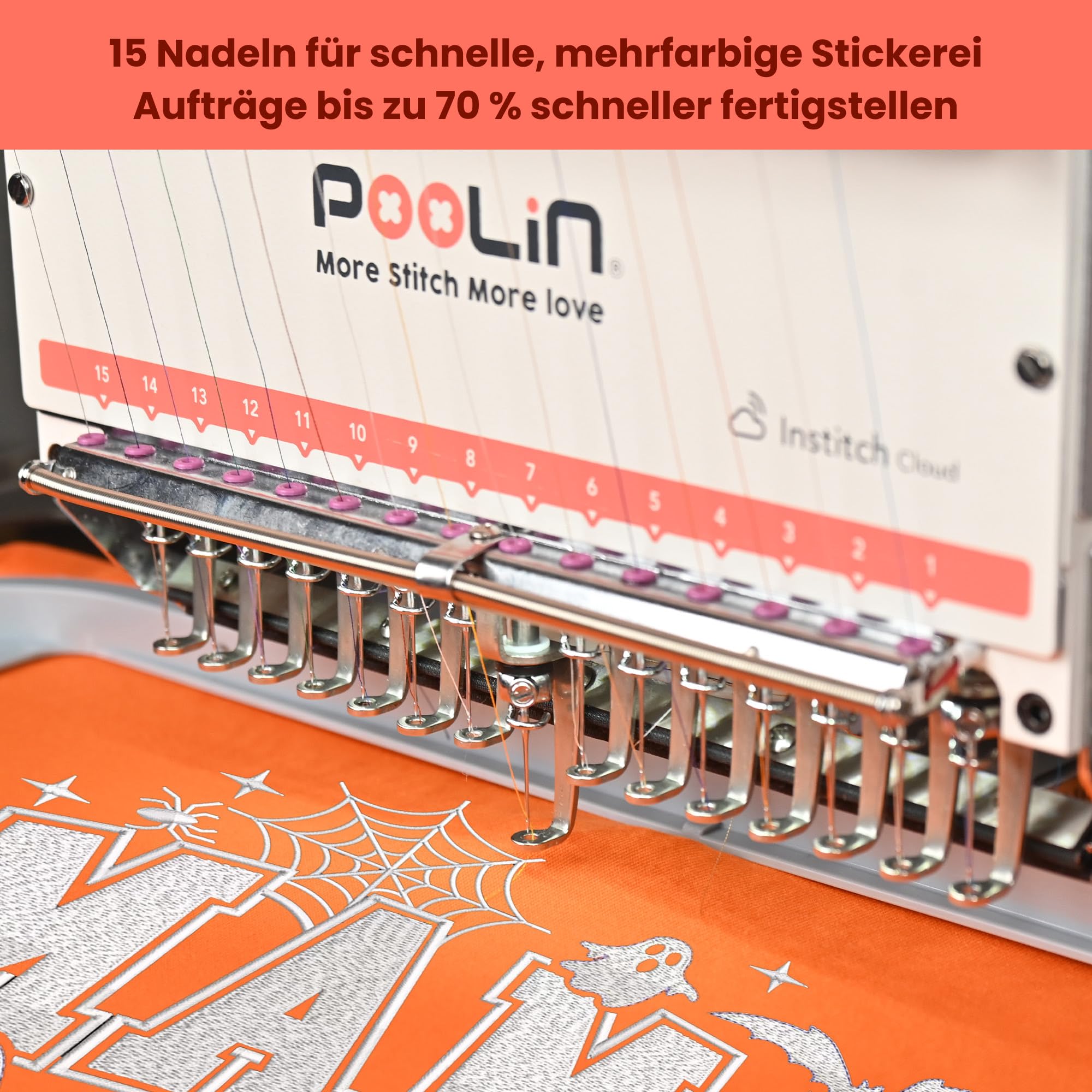 PooLin EOM - Professionelle Industrie und Kompakte Stickmaschine. Starten Sie Ihr kommerzielles Projekt. Personalisieren Sie Kappen, Hüte, Hemden, Pullover und vieles mehr.