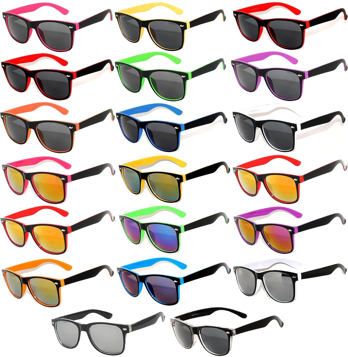 20 Pieces Per Case Wholesale Lot Glasses. Assorted Colored Frame Fashion Sunglasses.Bulk Sunglasses - Wholesale Bulk Party...