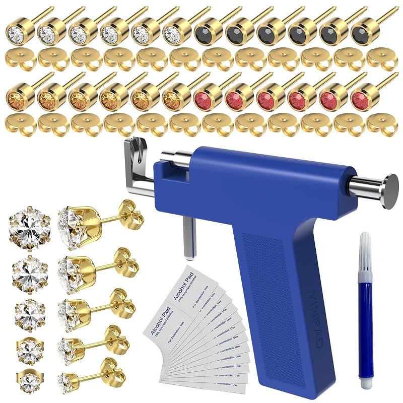 Kit YINPAD para Piercing de Orelha com Pistola e 69 Peças