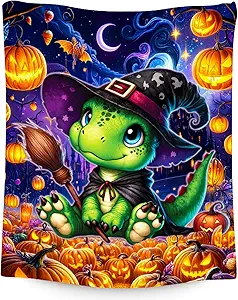 Halloween Throw Blanket, Dinosaur Blanket Gifts for Boys Girls, Warm Flannel Throw for Couch, 40"x50"