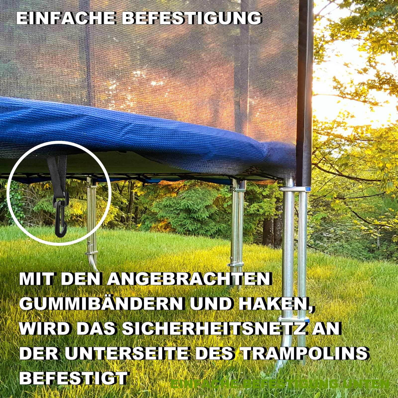 Trampolin Sicherheitsnetz Ø 183 185 244 250 275 277 300 305 335 337 366 370 396 400 427 430 457 460 487 490 (JS+EXD) Ersatzteile Netz Schutznetz Ersatznetz Gartentrampolin Outdoor