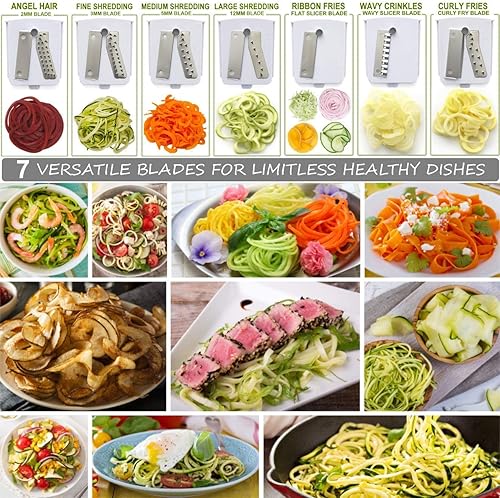 Miniatura 7 de Brieftons Spinner de ensalada (6.2 cuartos de galón) y espiralizador Brieftons de 7 cuchillas