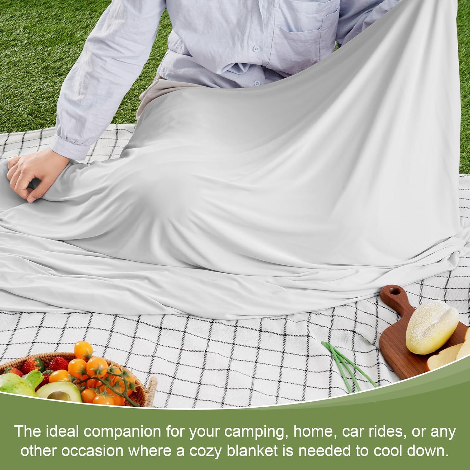 David's Home 100% Nylon Cooling Blanket Grey Th US