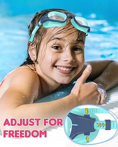 Miniatura 4 de Gafas de natación para niños, gafas de natación para niños de 6 a 14 años, antivaho con protección UV para niños y niñas