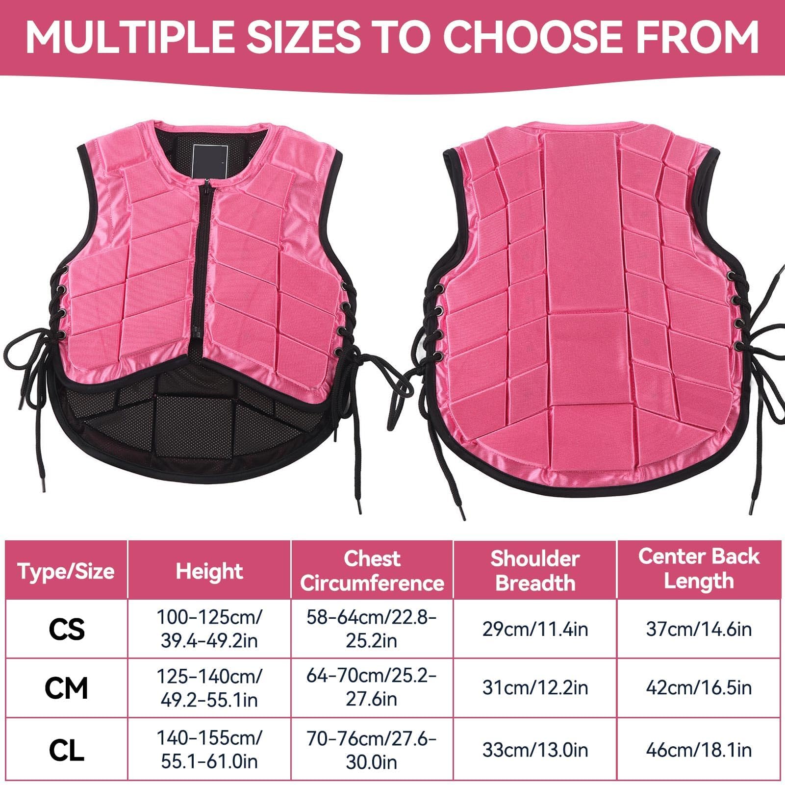 Gilet equestre per Bambini, Gilet Protettivo equestre Unisex Imbottito per Equitazione Equipaggiamento Protettivo Gilet Protettivo per Allenamento per Equitazione, Gilet Sicuro