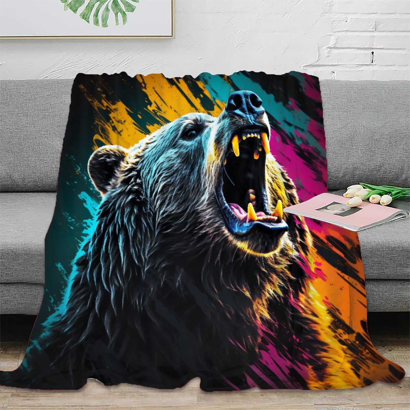 Koc polarowy, flanelowy, miękki, przytulny, gruby, ciepły, puszysty, oddychający, 3D, na kanapę, łóżko, dla dzieci, nastolatków, dorosłych, 150 x 200 cm