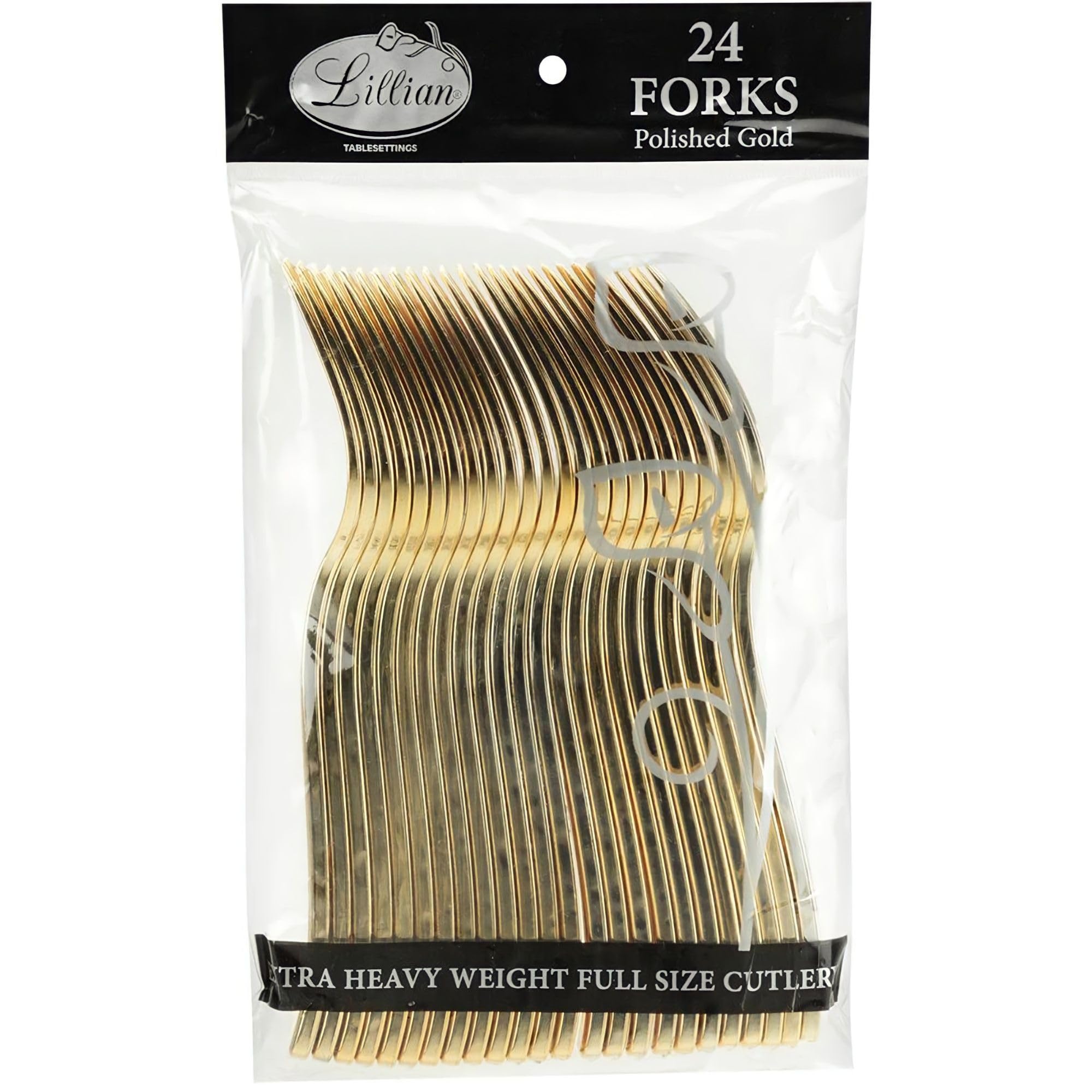 Kingzak Plastic Fork Bag | Polished Gold | Pack of 96 Cutlery, 96 Count — Amazon image 2
